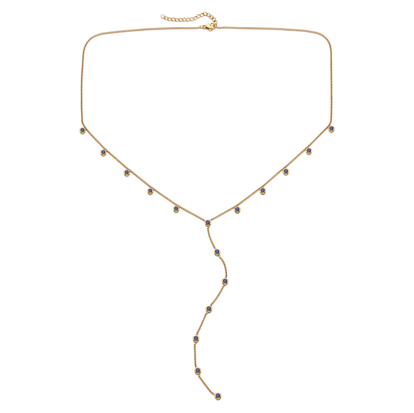 Bijoux De Mimi India Droplet Necklace Gold & Blue