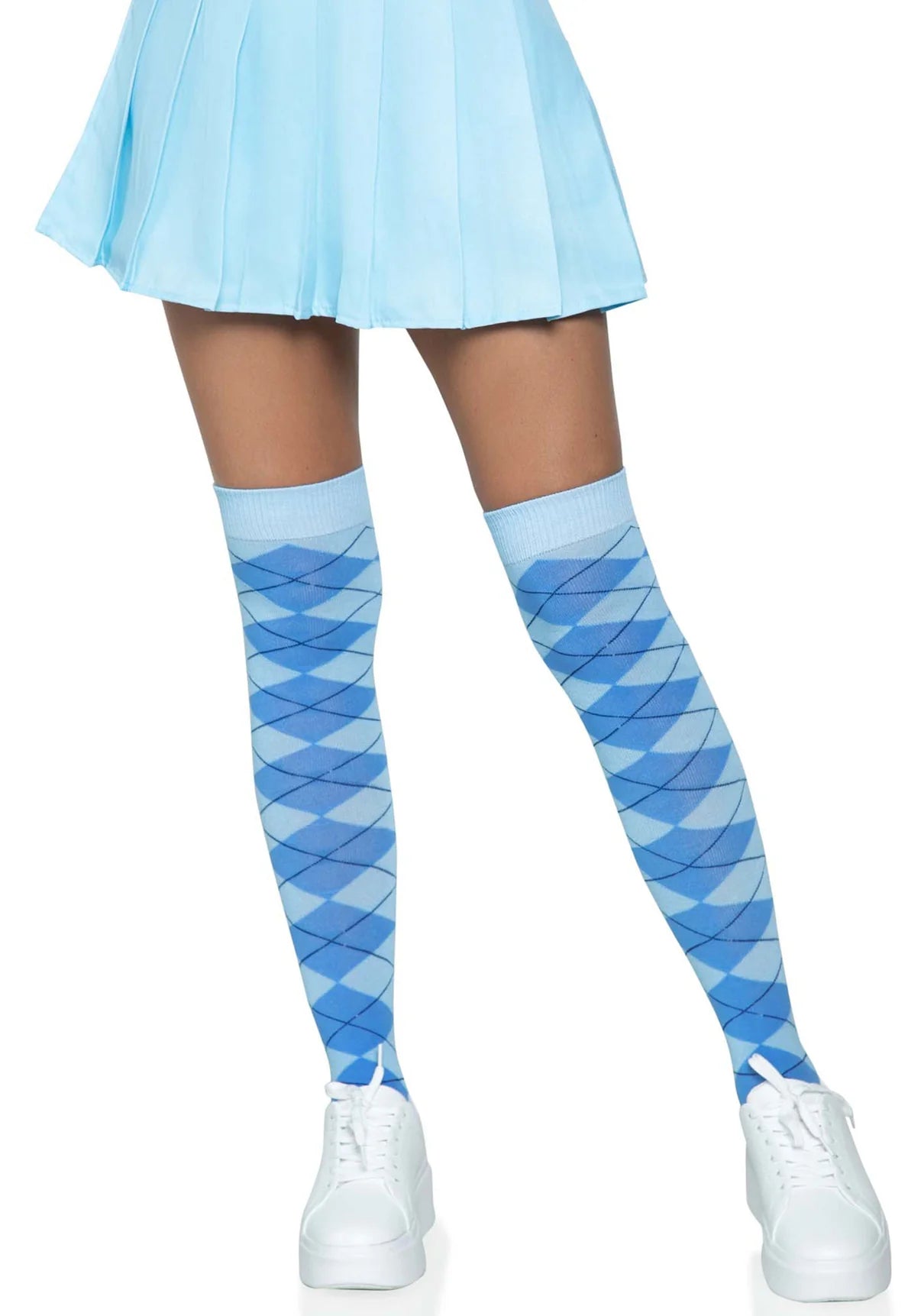 Blue Knit Over the Knee Socks