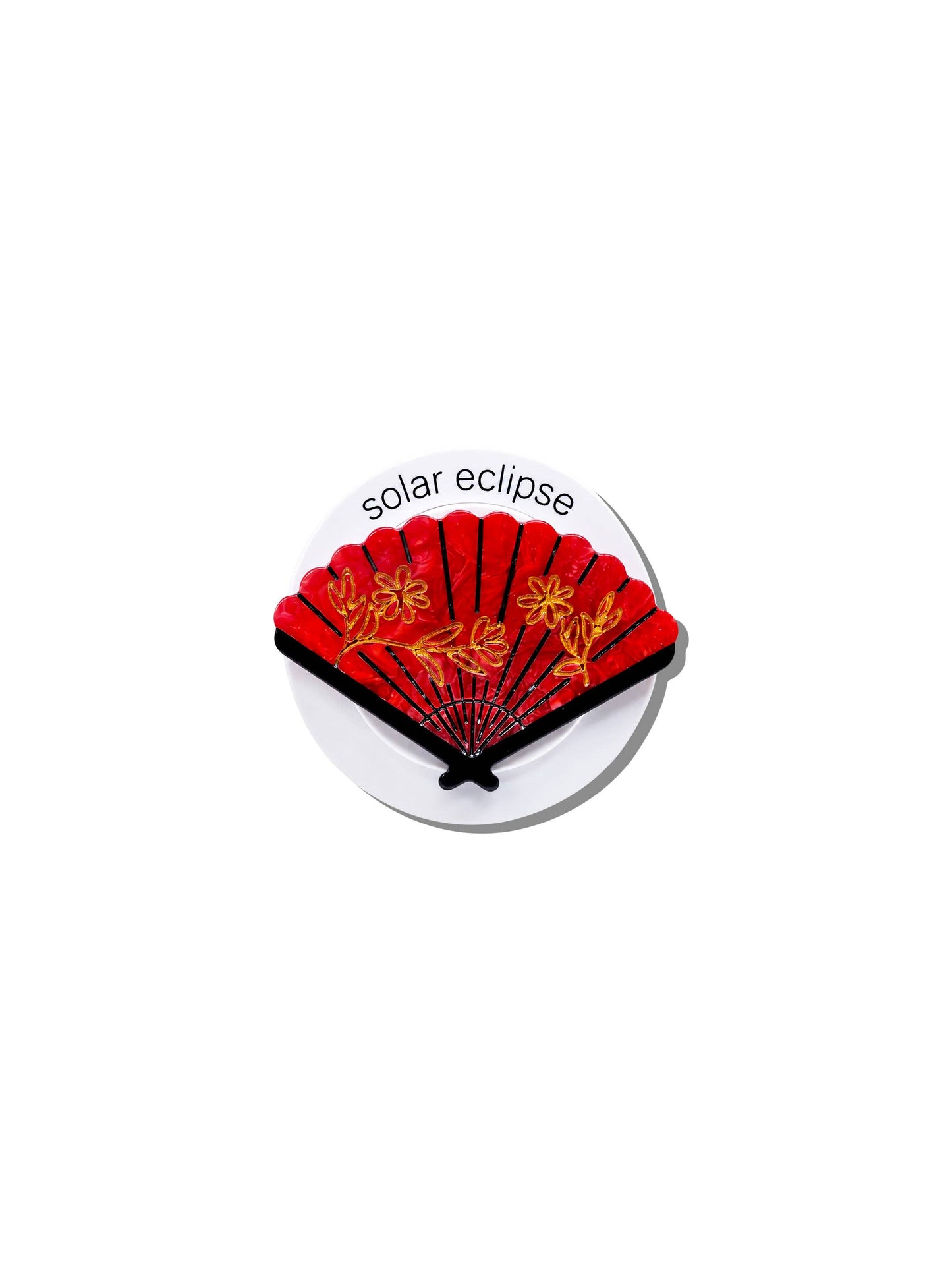 Solar Eclipse Hand-painted Vintage Fan Grip Charm