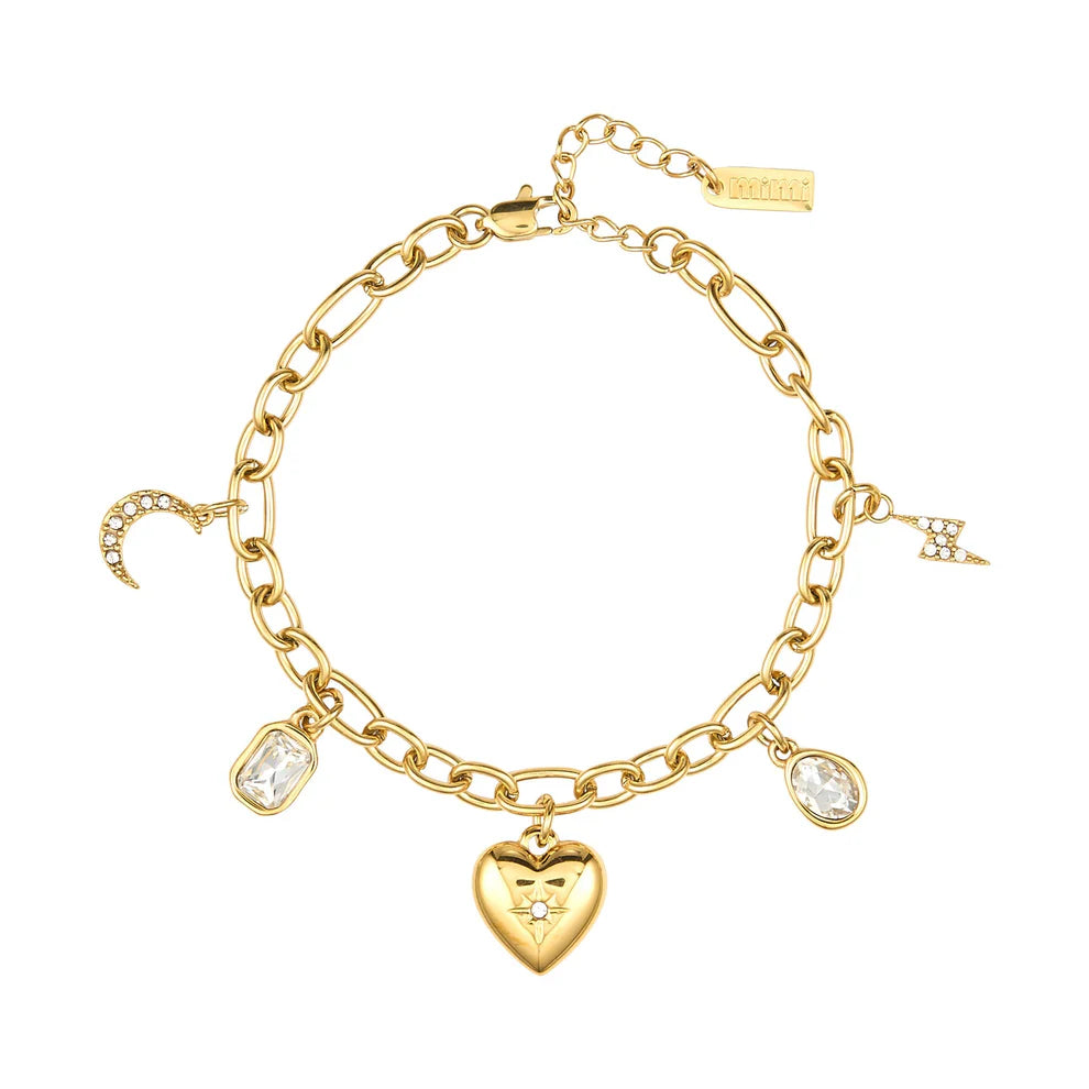 Bijoux De Mimi Daisy Charm Bracelet - Gold & Crystal