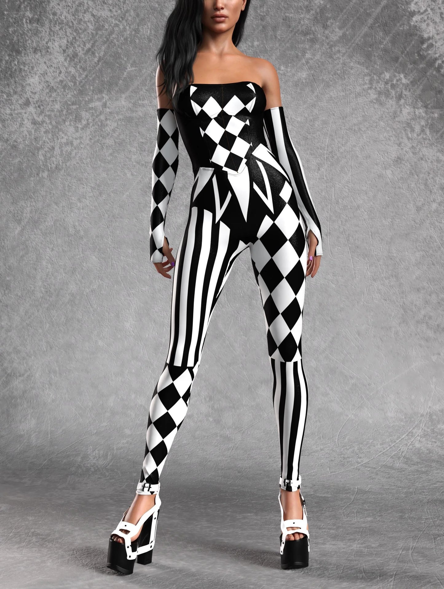 COMING SOON Dark Clown Strapless Romper