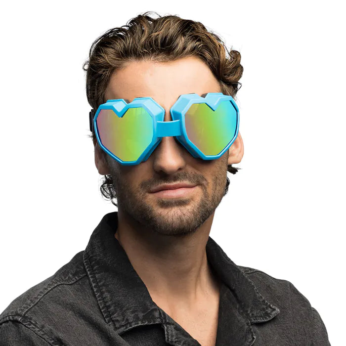 Heart Shape Festilove Ski Goggles - Neon Blue