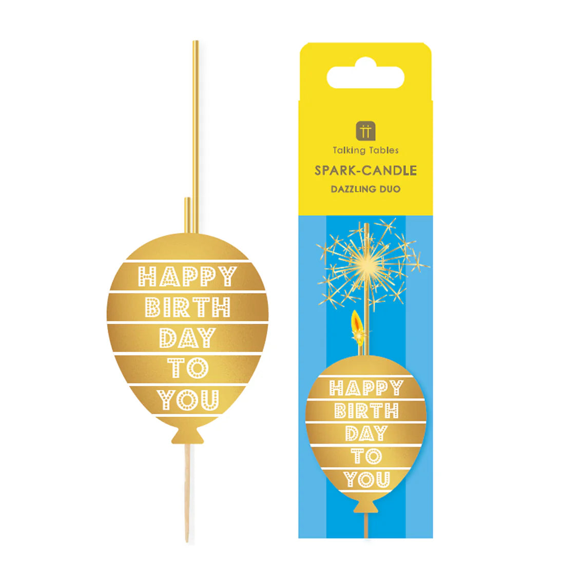 COMING SOON Gold Balloon Cake Sparkler