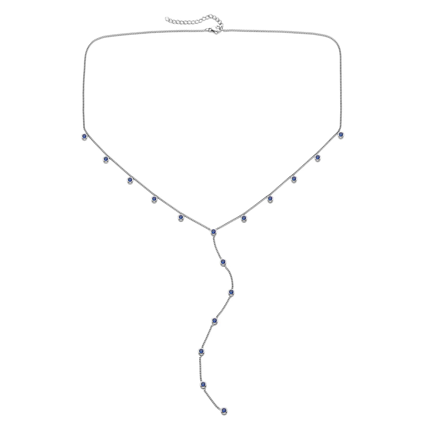 Bijoux De Mimi India Droplet Necklace Silver & Blue