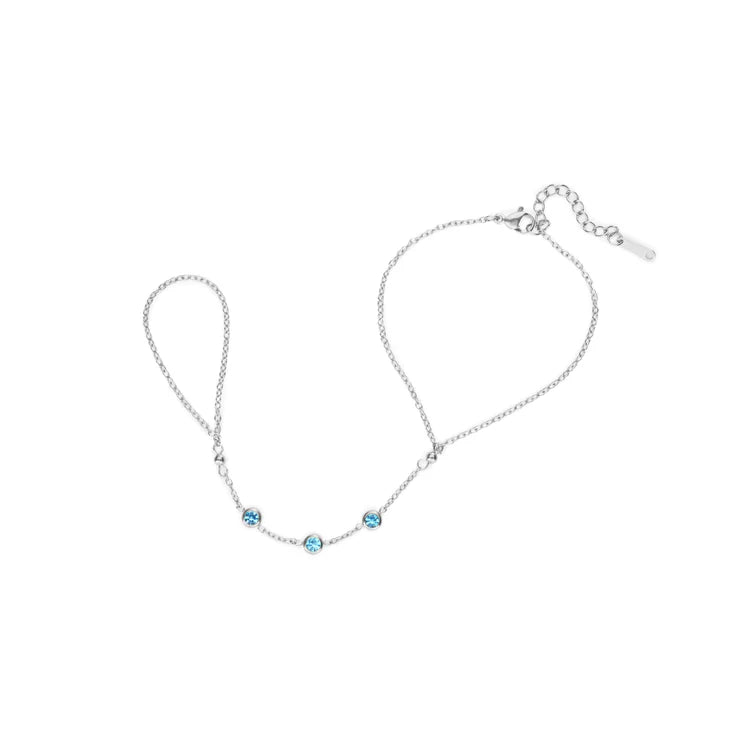 Bijoux De Mimi Madeleine Hand Chain Turquoise & Silver