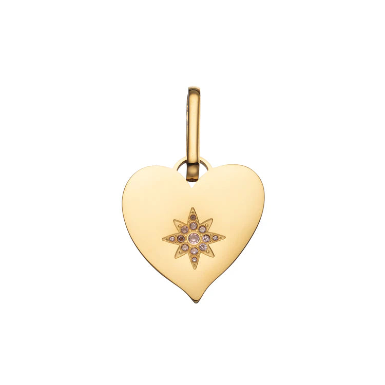 Bijoux De Mimi Millie Gold Pink Chunky Heart Pendant Charm
