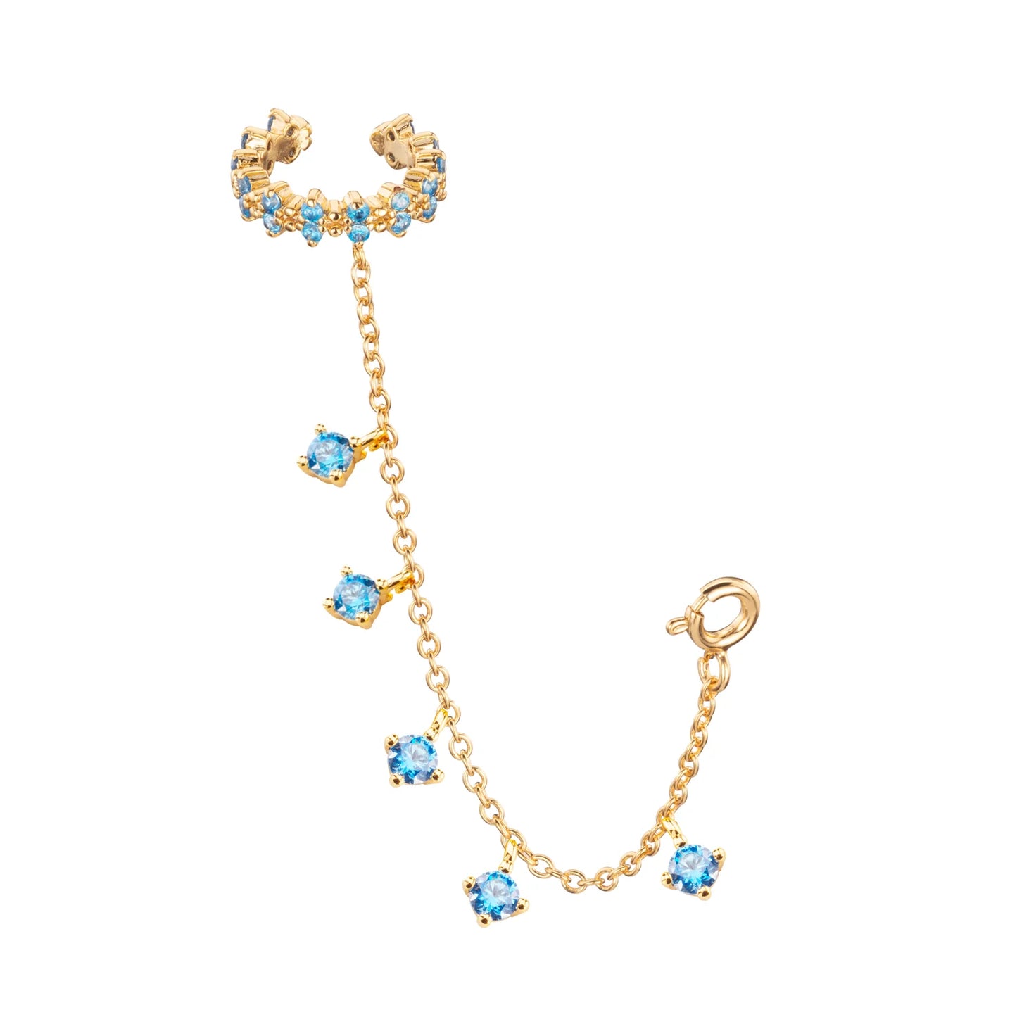 Bijoux De Mimi Millie Turquoise Gold Droplet Cuff and Chain