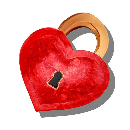 Solar Eclipse Padlock Heart Claw Clip