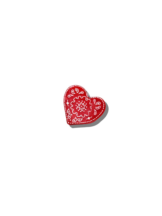 Solar Eclipse Red Mini Paisley Heart Claw Clip