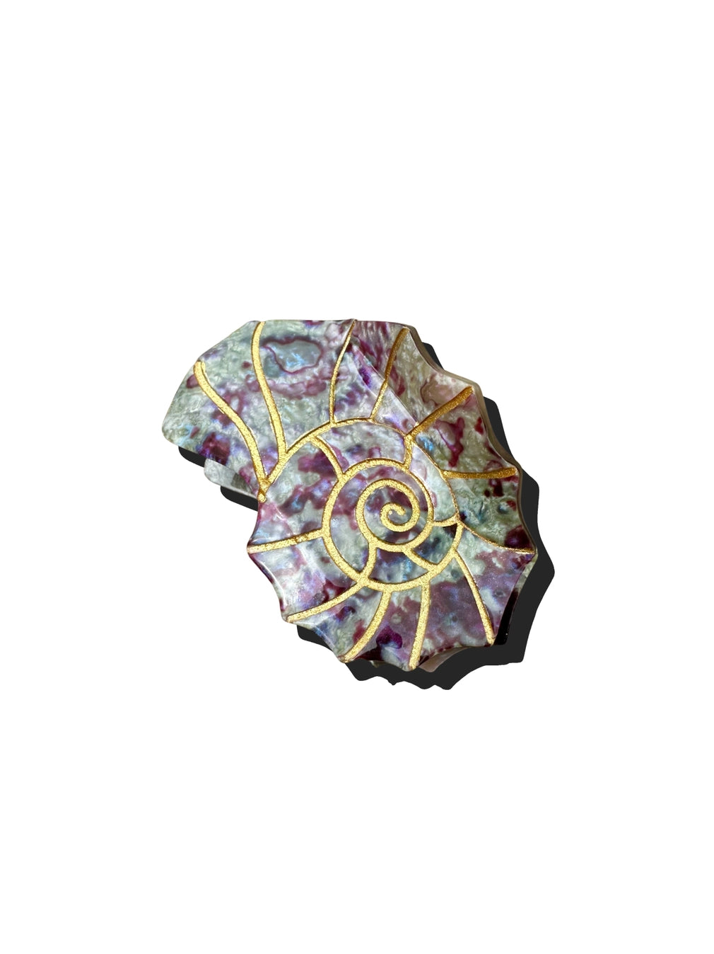 Solar Eclipse Mother of Pearl Sundial Shell Claw Clip