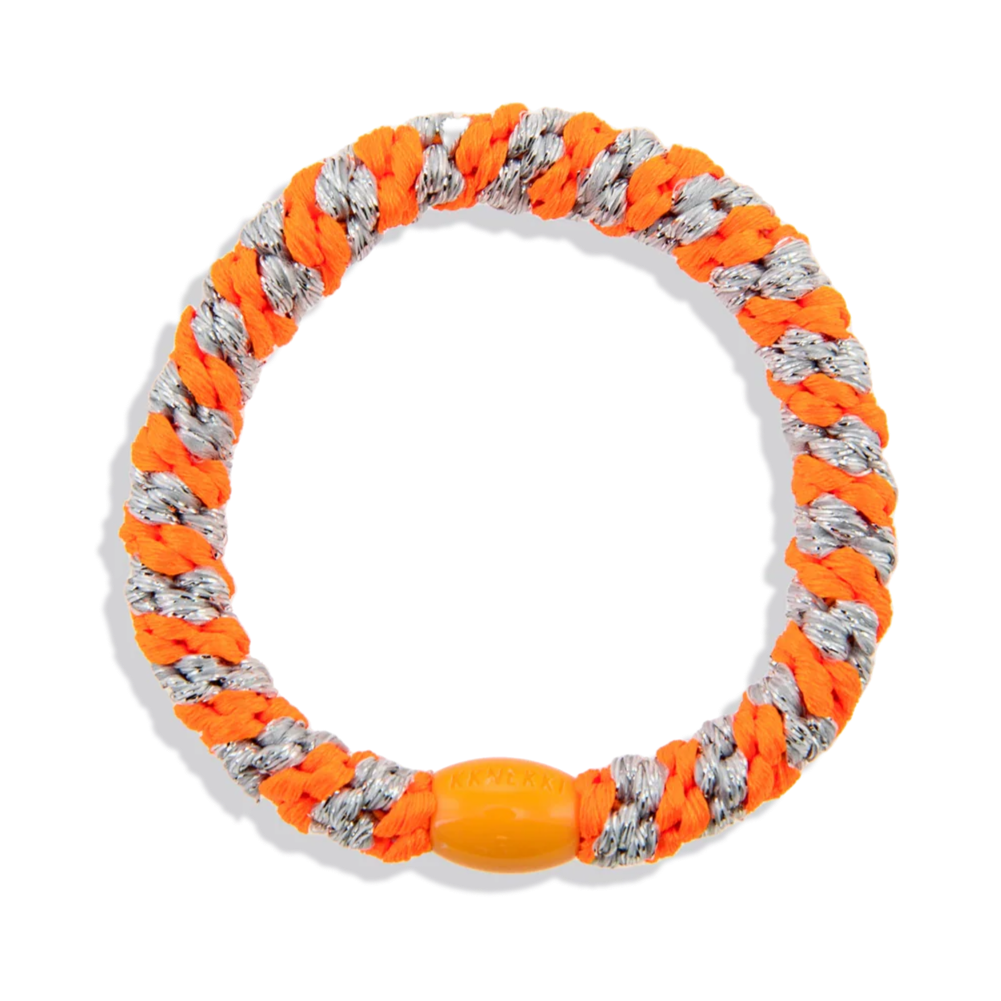 Kknekki Neon Orange Silver Glitter Stripe