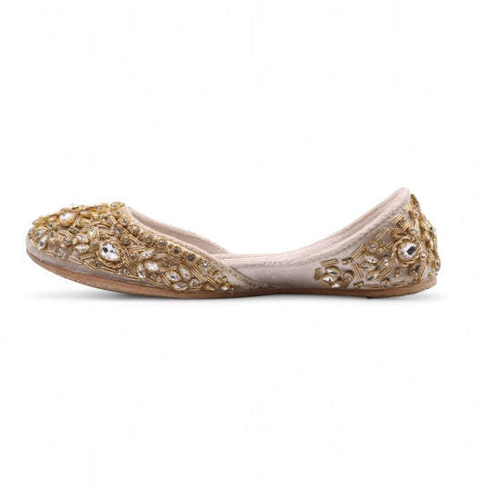 Noorjahan Jutti Sparkle Sandal - Ivory