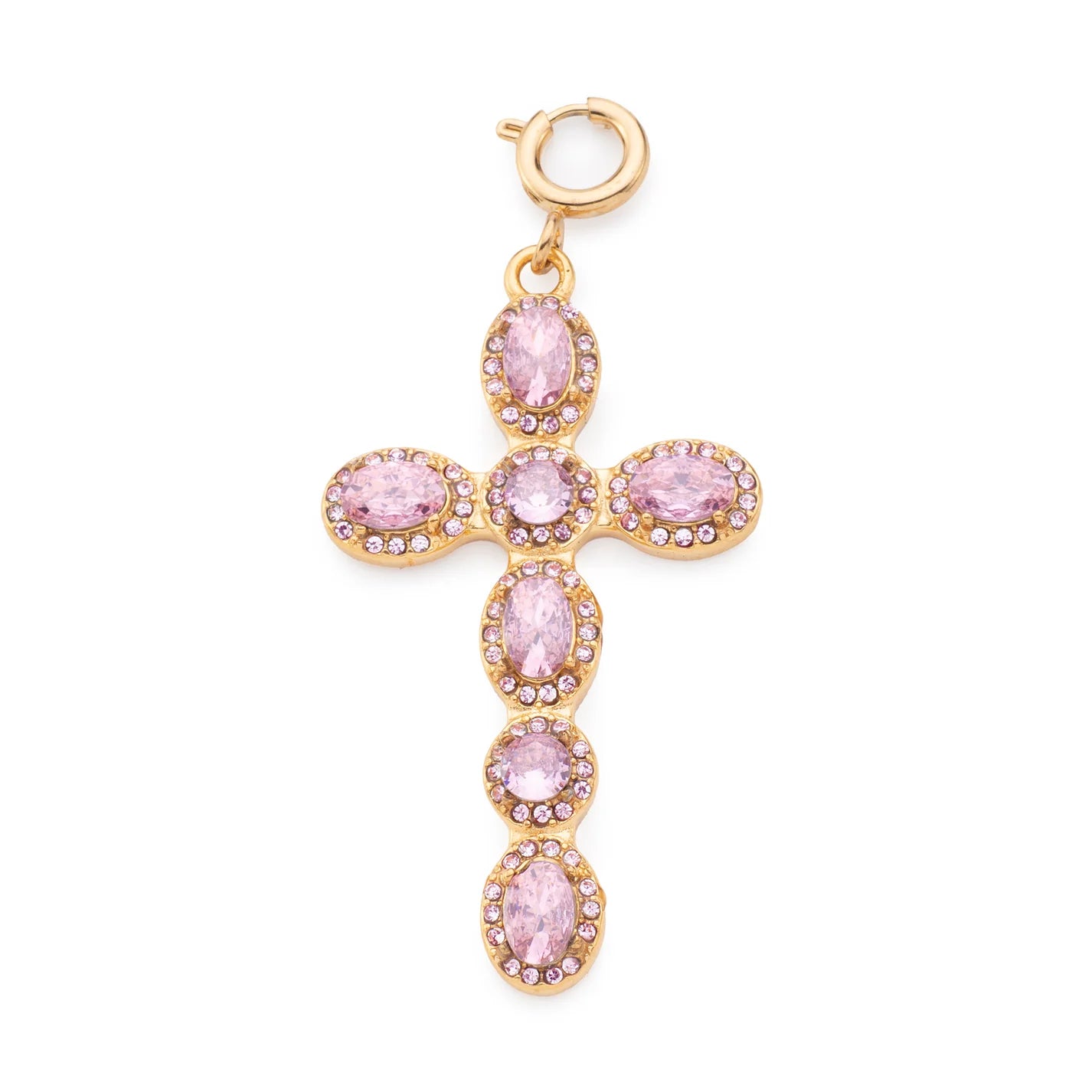 Bijoux De Mimi Phoebe Cross Pendant Charm - Gold & Pink