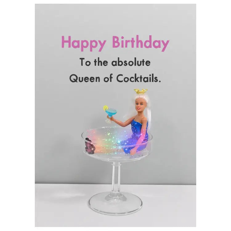Queen of Cocktails Greetings Card