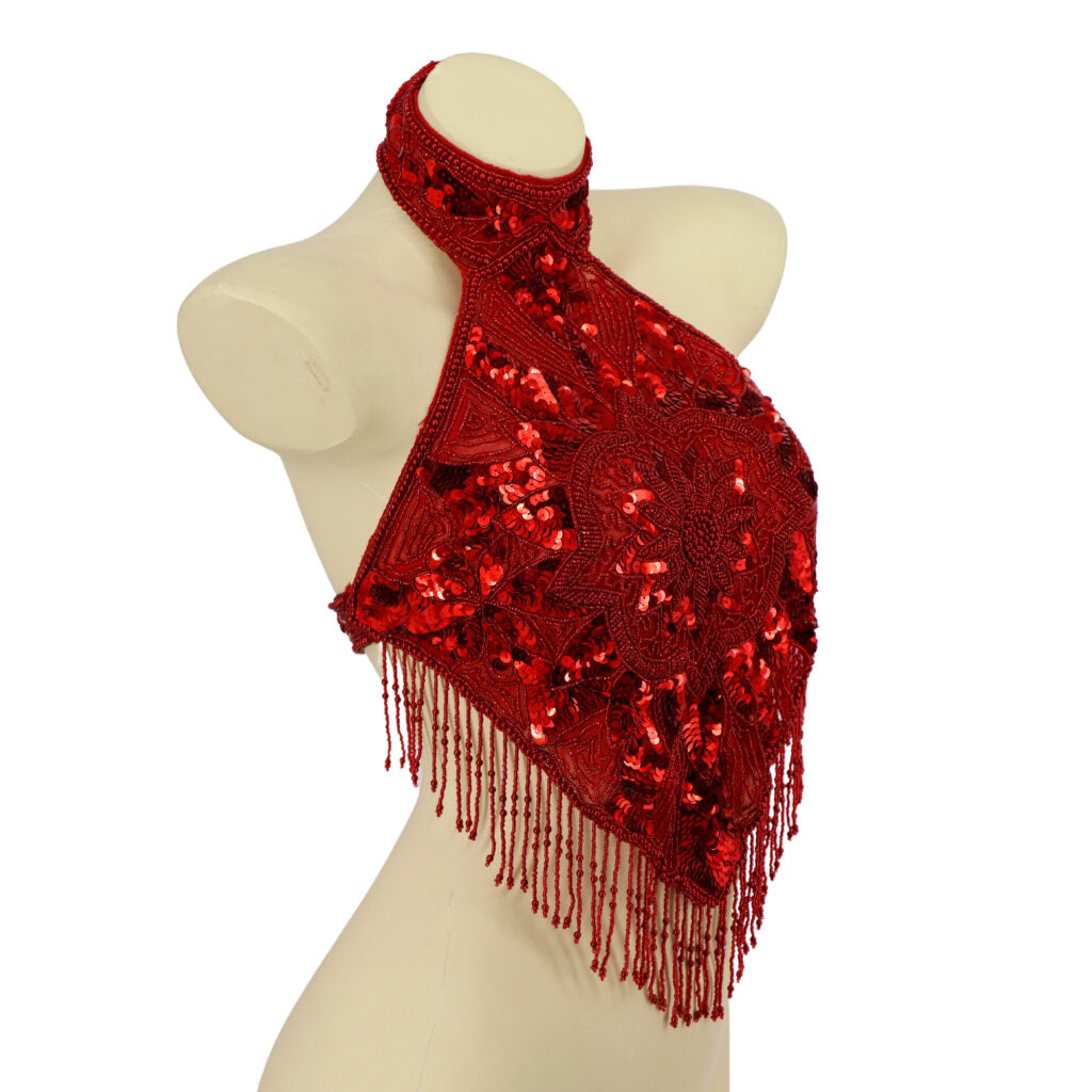 Red Beaded Medallion Top