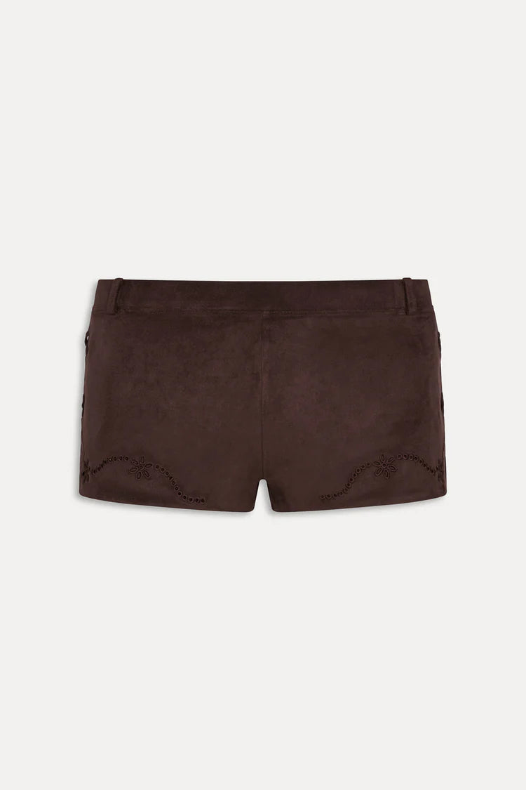 Frankies Bikinis Scout Suede Swim Shorts
