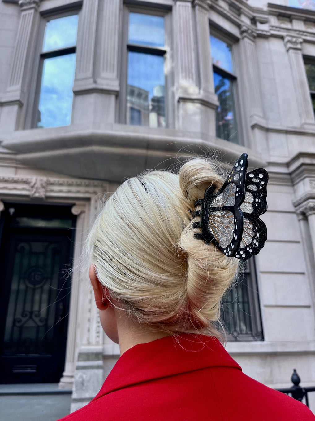 Solar Eclipse Silver Butterfly Claw Clip
