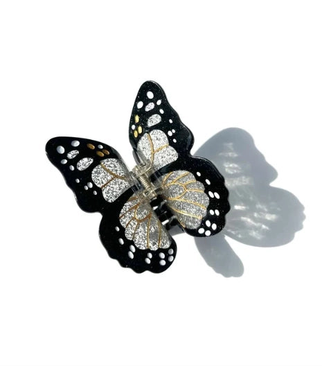 Solar Eclipse Silver Butterfly Claw Clip