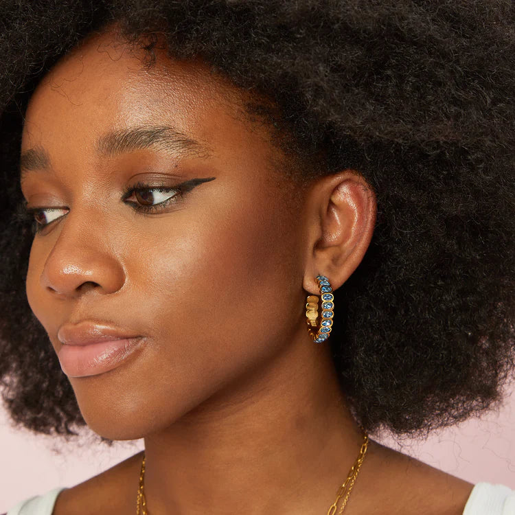 Bijoux De Mimi Sophie Turquoise Gold Chunky Earrings