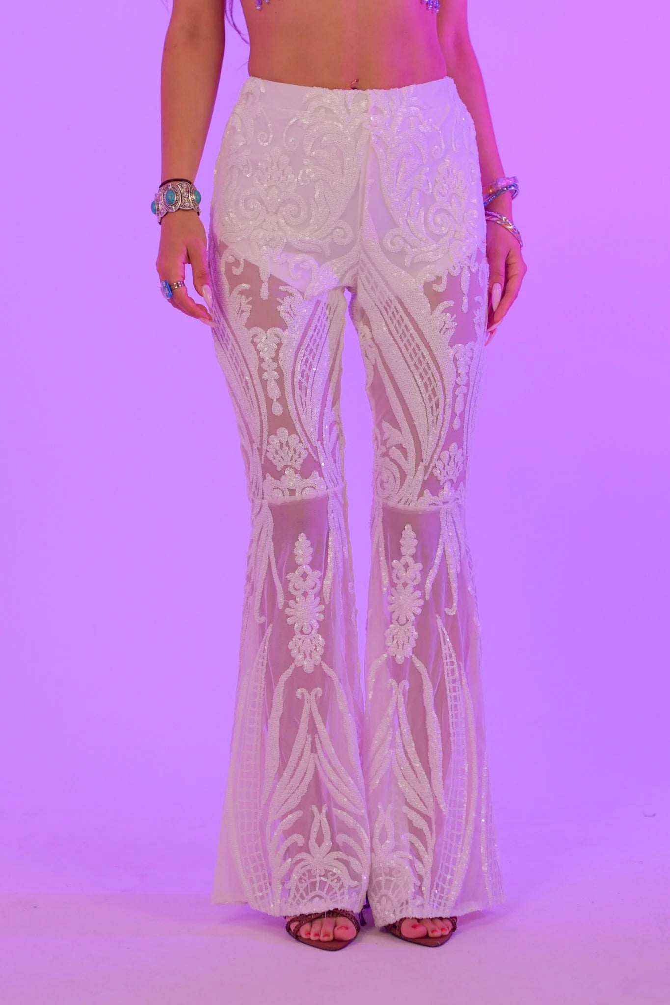 Swan White Flared Pants