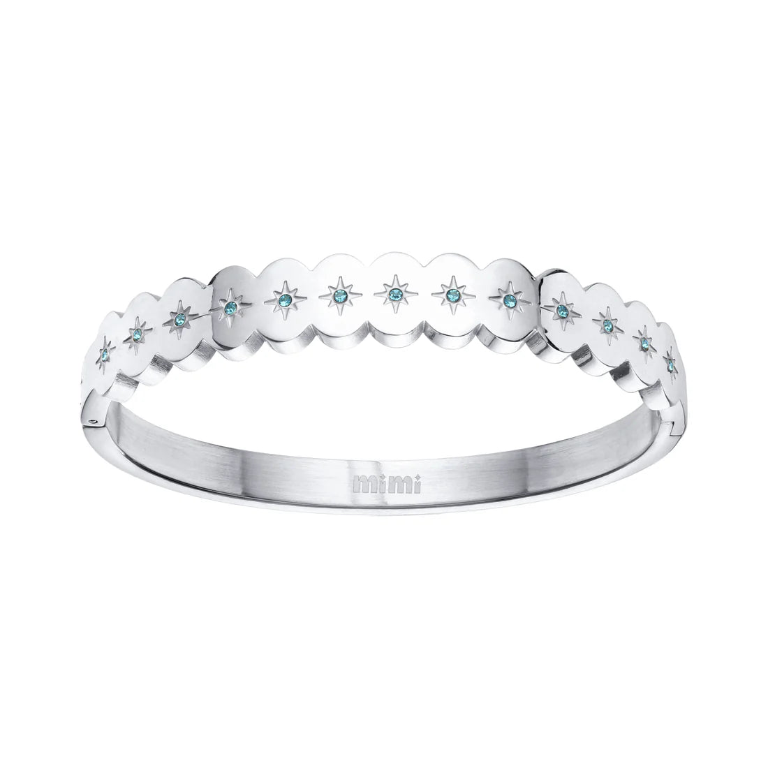 Bijoux De Mimi Tallulah Scallop Star Bangle - Silver & Turquoise