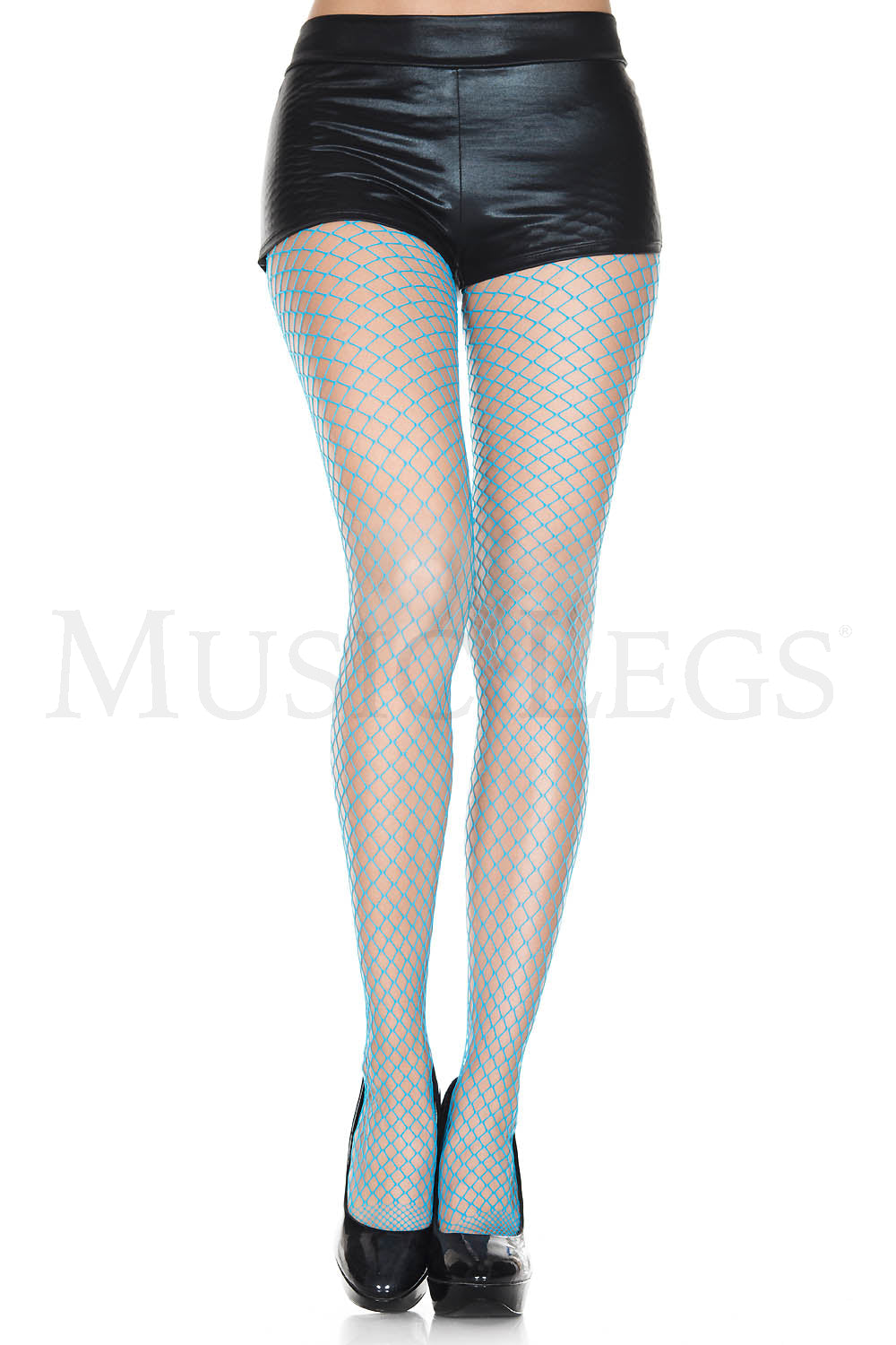 Mini Diamond Net Spandex Pantyhose - Turquoise