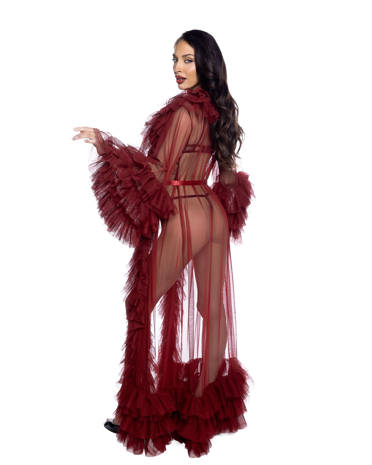 Voguish Glam Luxury Robe - Merlot