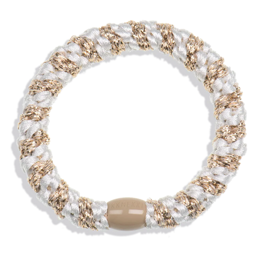 Kknekki White Beige Glitter Stripe