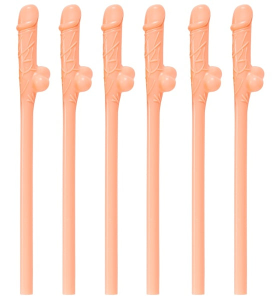 6 Willy Sipping Straws