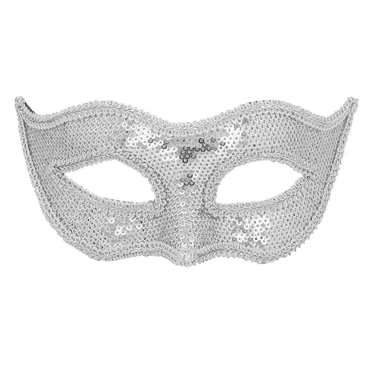 Silver Sequin Venice Masquerade Mask