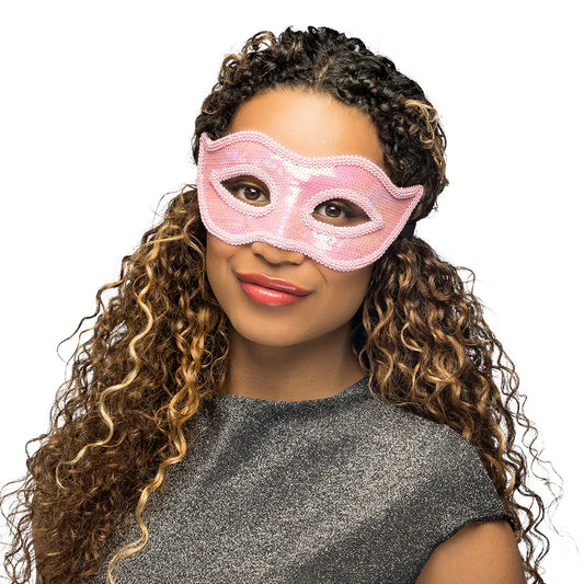Pink Sequin Venice Masquerade Mask