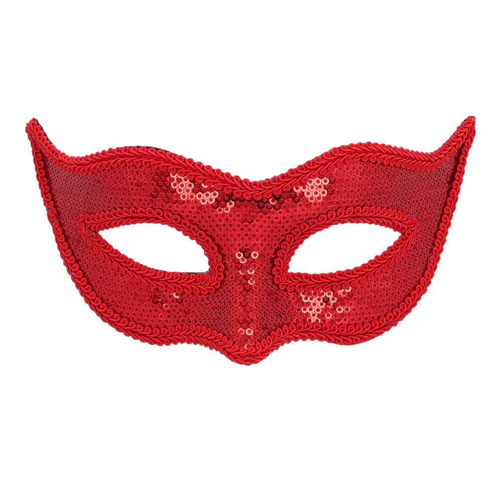 Red Sequin Venice Masquerade Mask