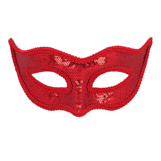 Red Sequin Venice Masquerade Mask