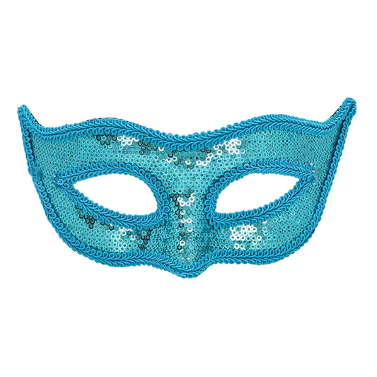 Turquoise Sequin Venice Masquerade Mask