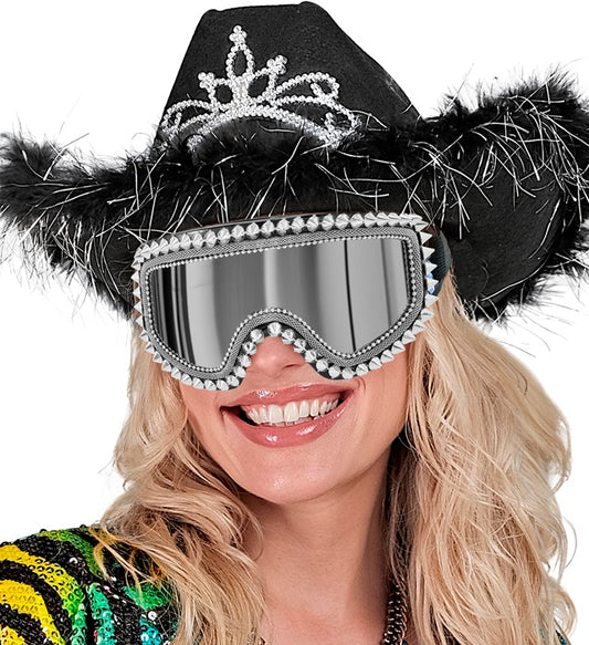 Silver Studded Apres Ski Party Goggles
