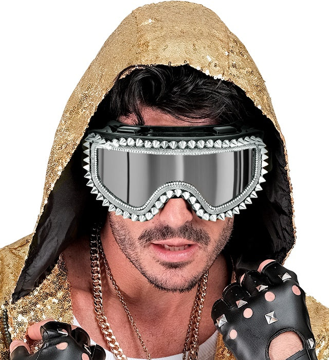 Silver Studded Apres Ski Party Goggles