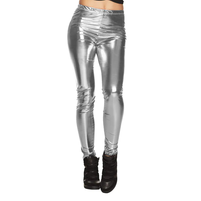 Metallic Leggings - Silver