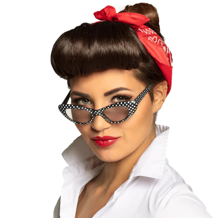 Sandy Grease Party Glasses - Black & White
