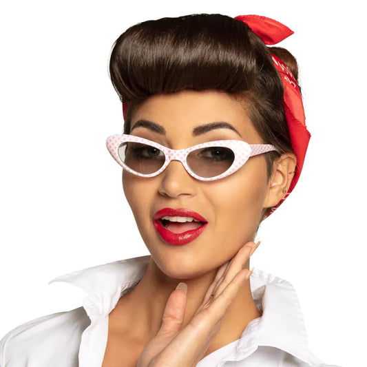Sandy Grease Party Glasses - White & Pink