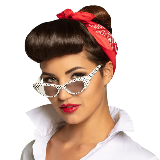 Sandy Grease Party Glasses - White & Black