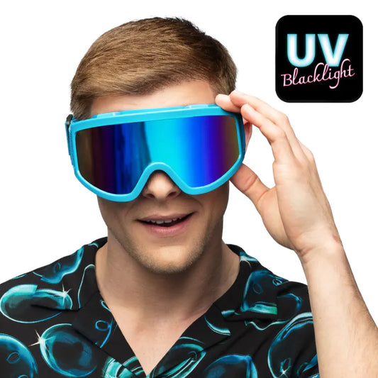 Party Ski Goggles - Neon Blue