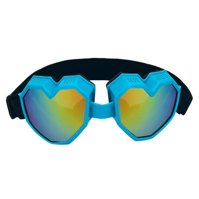 Heart Shape Festilove Ski Goggles - Neon Blue