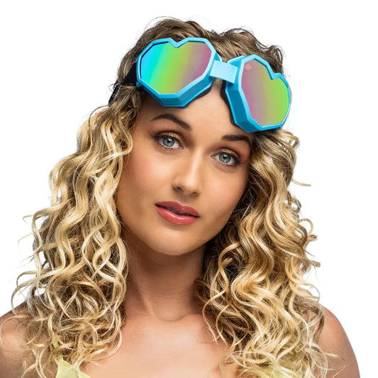 Heart Shape Festilove Ski Goggles - Neon Blue