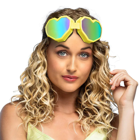 Heart Shape Festilove Ski Goggles - Neon Yellow