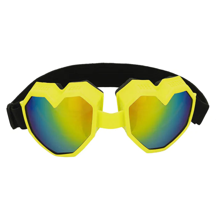 Heart Shape Festilove Ski Goggles - Neon Yellow