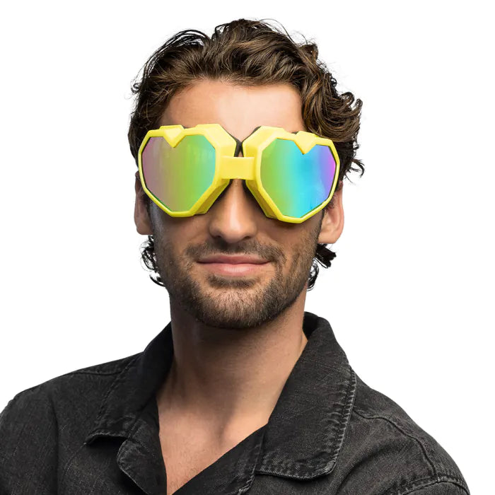 Heart Shape Festilove Ski Goggles - Neon Yellow