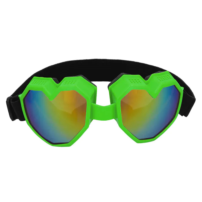 Heart Shape Festilove Ski Goggles - Neon Green