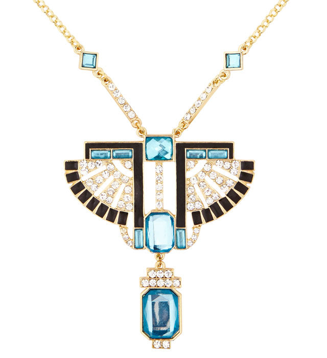 COMING SOON Gold Pharaoh Necklace with Strass & Topaz