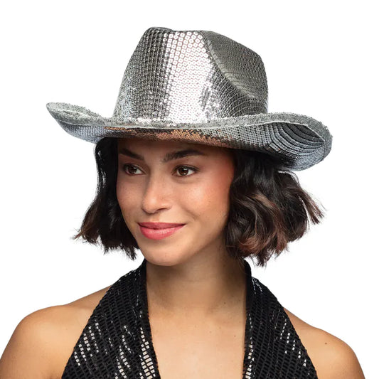 Silver Groovy Cowboy Hat