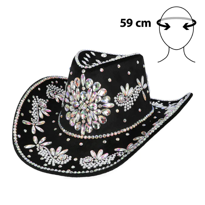 Black Crystal Gem Cowboy Hat